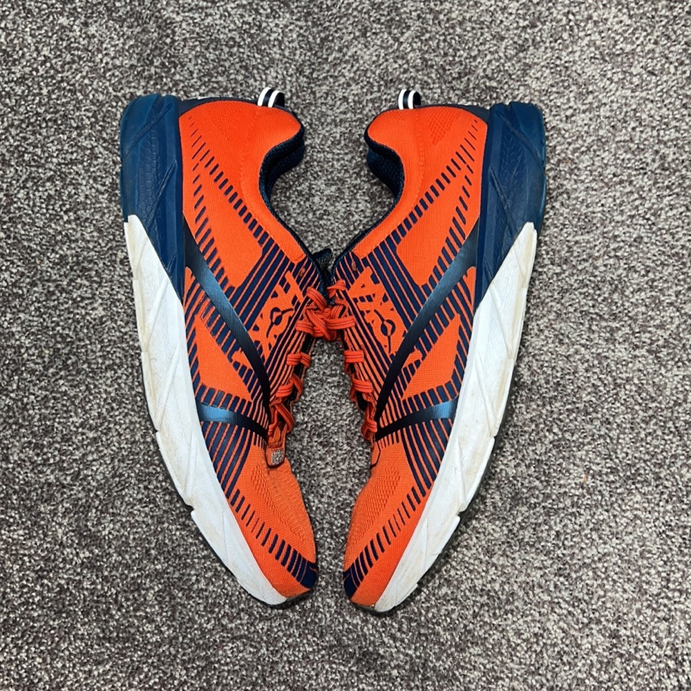 Men's Orange and Navy Lightweight Running Shoes - Picture 4 of 6